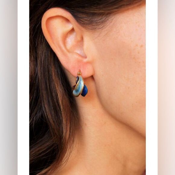 Vintage hoop earrings M682 - Picture 2 of 6